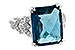 A190-73157: LDS RG 9.40 LONDON BLUE TOPAZ 9.60 TGW (15x12MM)