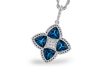 A275-32193: NECKLACE 2.79 LONDON BLUE TOPAZ 2.85 TGW