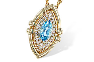 A275-35839: NECKLACE .54 BLUE TOPAZ .70 TGW (8x4MM BT)