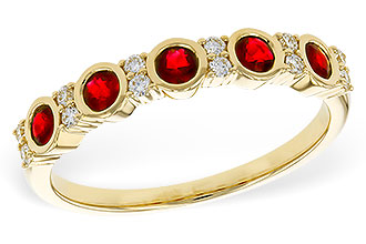 A275-35875: LDS WED RG .33 TW RUBY .45 TGW