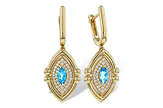 A276-18593: EARRINGS .50 TW BLUE TOPAZ .78 TGW (6x3MM BT)