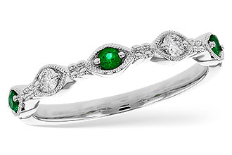 A276-18620: LDS WED RG .10 TW EMERALD .19 TGW