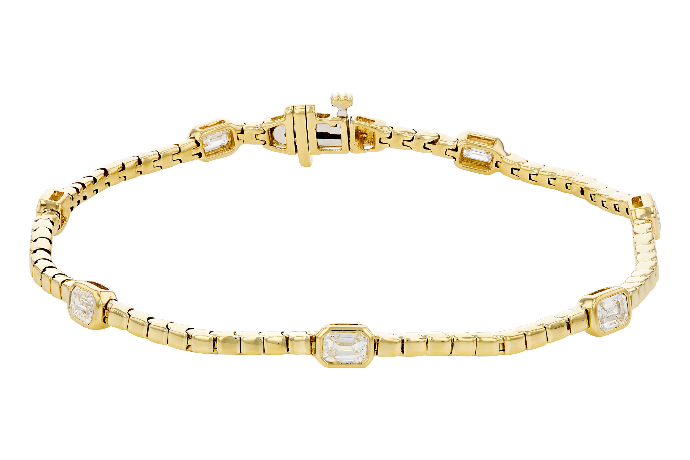 A276-20420: BRACELET 1.32 TW EMERALD CUT DIA (7")