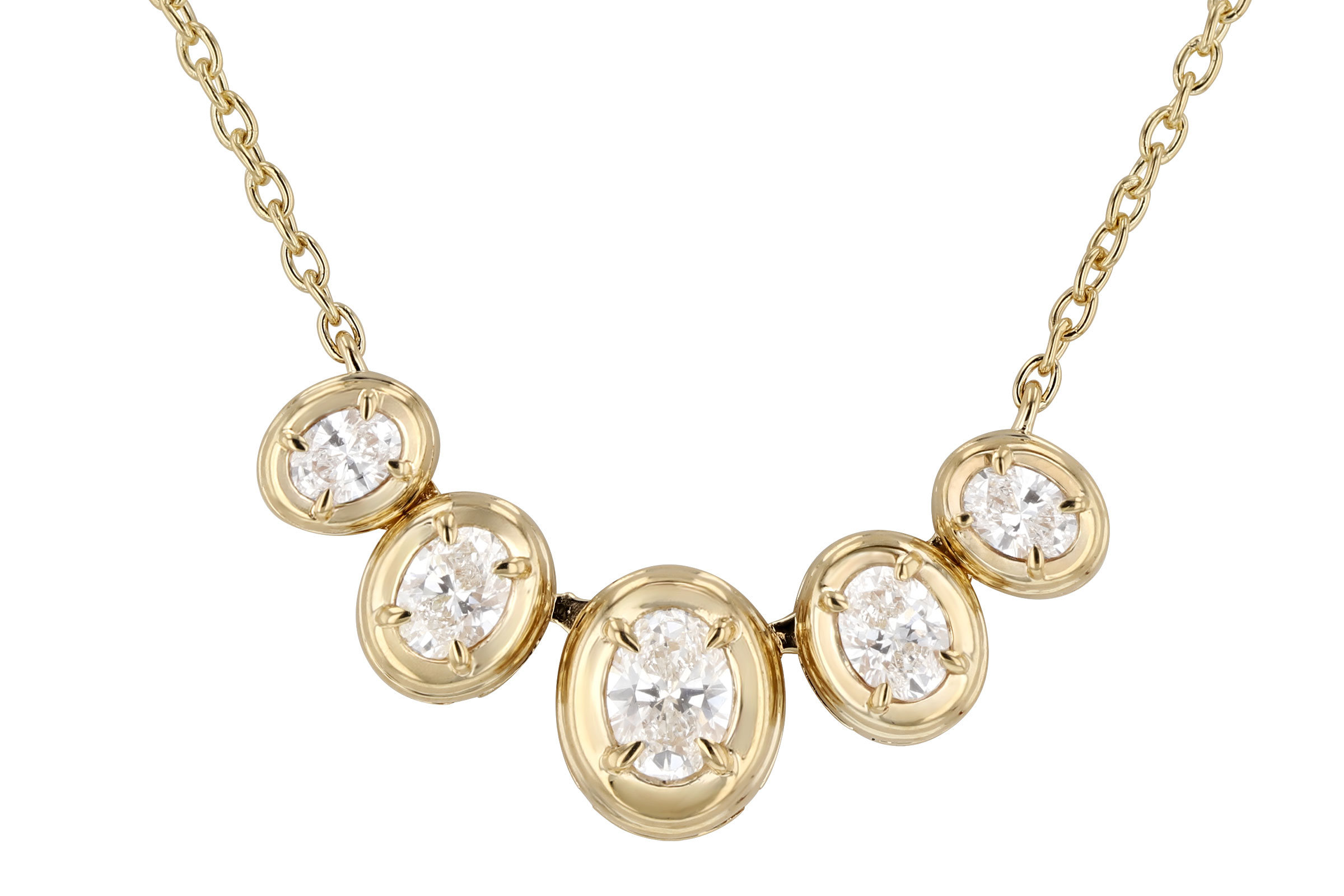 A276-20448: NECKLACE .85 TW OVAL CUT DIA (18")