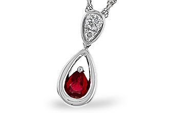 B275-30402: NECKLACE .20 RUBY .26 TGW (4x3 RUBY)