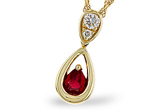 B275-30402: NECKLACE .20 RUBY .26 TGW (4x3 RUBY)