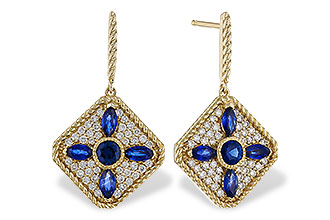 B275-32202: EARRINGS 1.03 TW SAPPHIRE 1.46 TGW