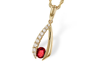 B275-32266: NECKLACE .34 RUBY .50 TGW (5x4 RUBY)