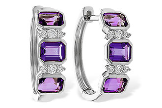 B275-35848: EARRING 1.05 TW AMETHYST 1.16 TGW