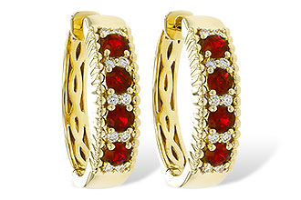 B275-35884: EARRINGS .54 TW RUBY .66 TGW