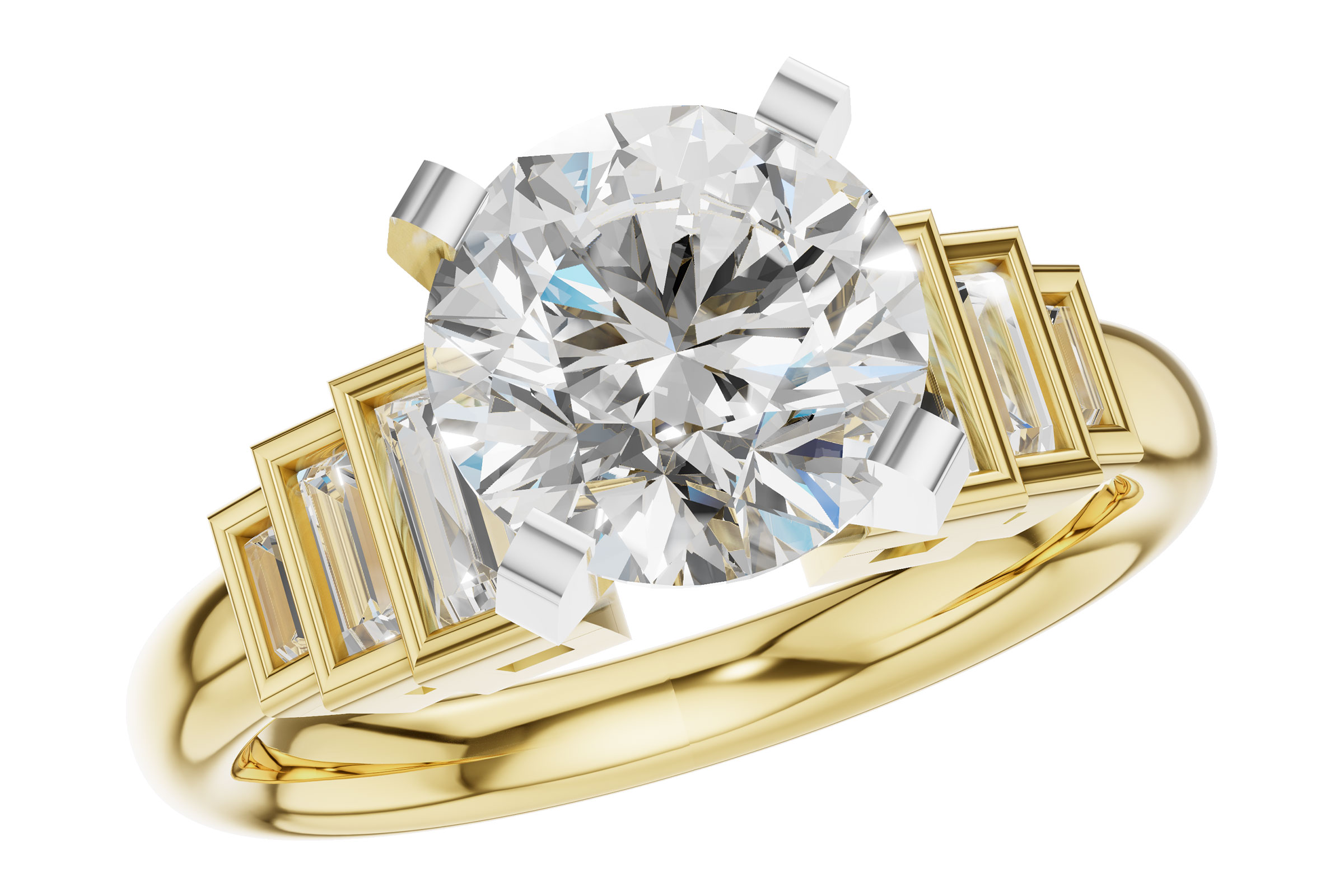 B276-19466: LDS SEMI DIA RG .26 TW BAGUETTES