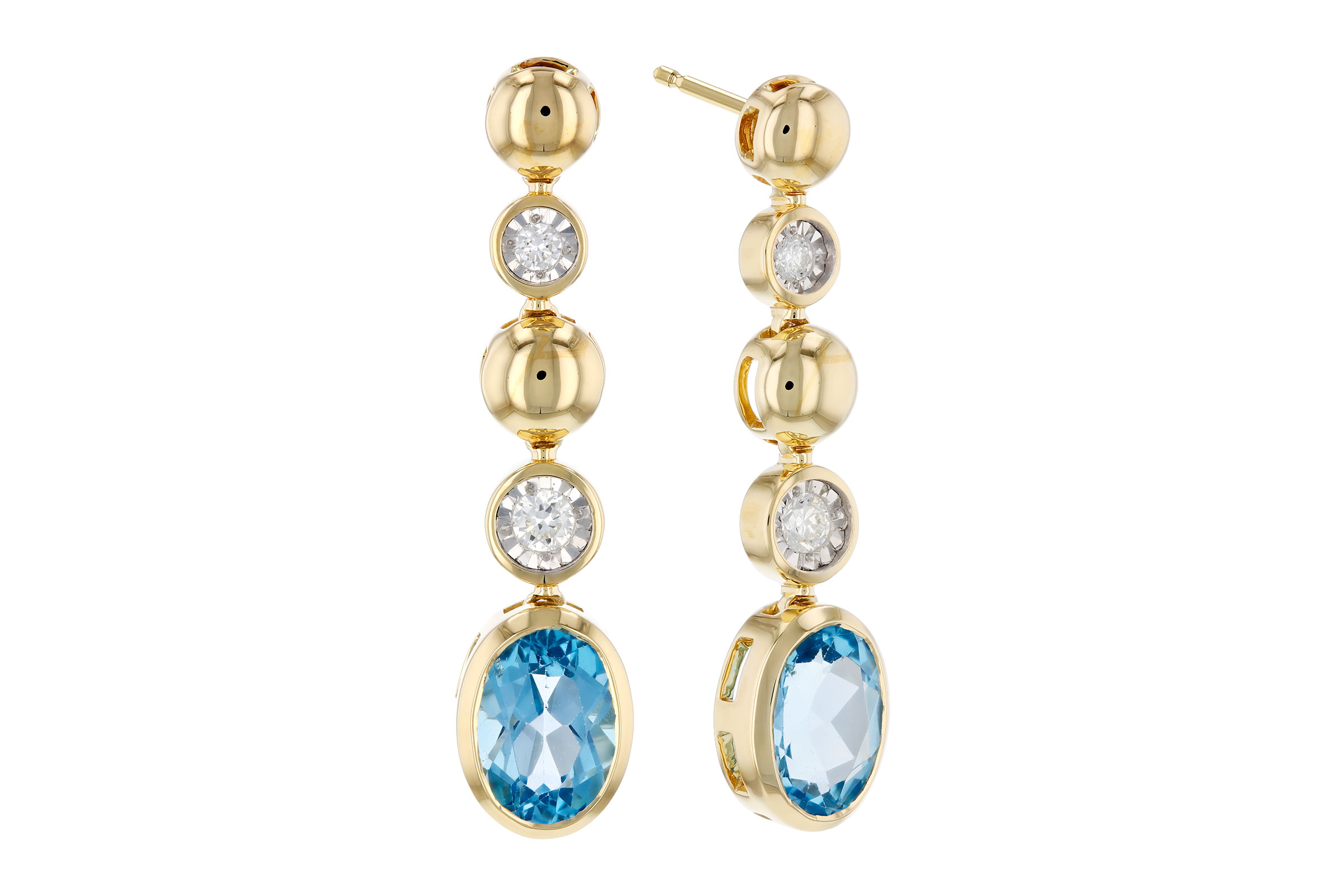 B276-19520: EARRINGS 1.66 TW BLUE TOPAZ 1.76 TGW