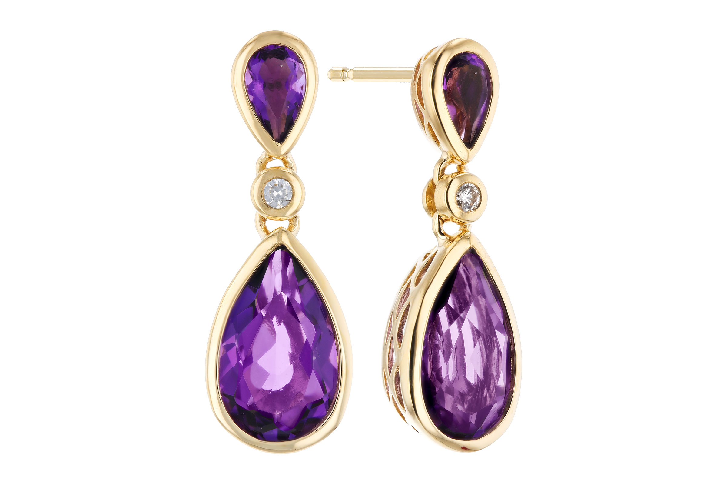 B276-21275: EARRINGS 2.80 TW AMETHYST 2.84 TGW
