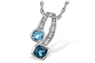 C189-90438: NECKLACE .91 TW BLUE TOPAZ 1.04 TGW