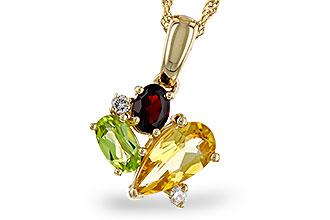 C275-30393: NECKLACE .79 SEMI PREC (CIT,PER,GAR) .82 TGW