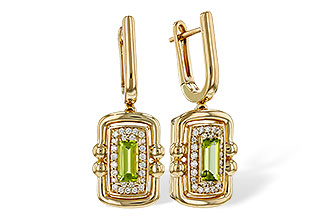 C276-18593: EARRINGS .71 TW PERIDOT .88 TGW (6x3MM PER)