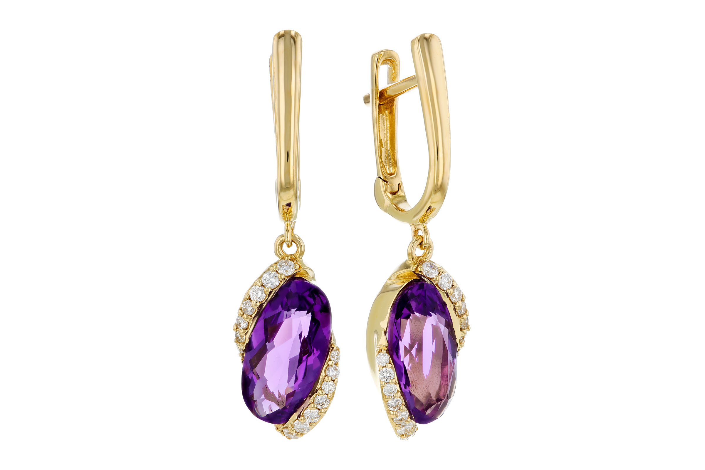 C276-20402: EARRINGS 2.14 TW AMETHYST 2.26 TGW (10x5MM AMY)