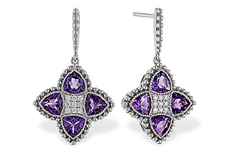 D275-32184: EARRINGS 1.41 AMETHYST 1.50 TGW