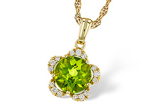 D275-35829: NECKLACE 2.16 PERIDOT 2.28 TGW (8MM RD)