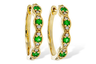 D275-35838: EARRINGS .20 TW EMERALD .30 TGW