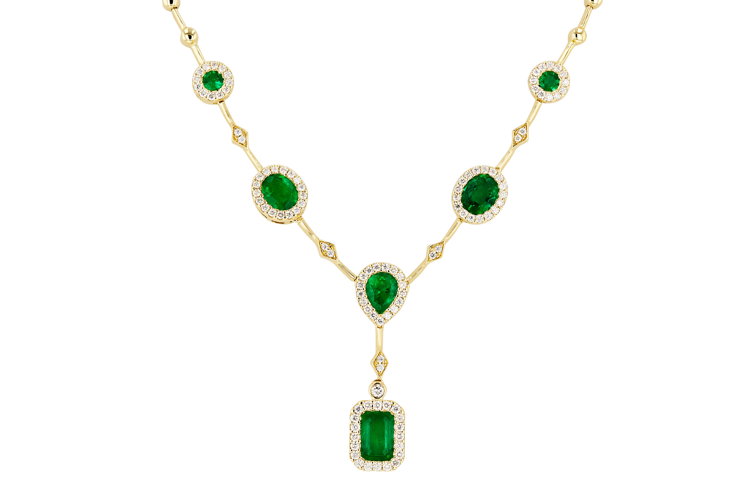 D276-20366: NECKLACE 1.66 TW EMERALD 2.08 TGW (17")