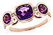 E274-42184: LDS RG 2.25 TW AMETHYST 2.50 TGW (7MM CUSHION)