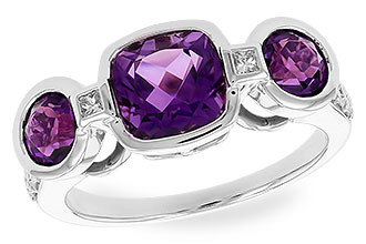 E274-42184: LDS RG 2.25 TW AMETHYST 2.50 TGW (7MM CUSHION)