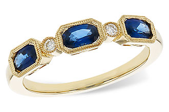 E275-29502: LDS WED RG .72 SAPPHIRE .77 TGW (4x3MM SAPP)