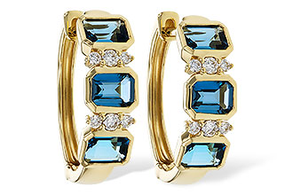 E275-29520: EARRINGS 1.37 TW LONDON BLUE TOPAZ 1.48 TGW