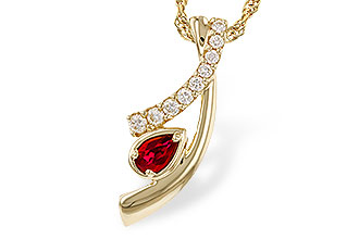 E275-33093: NECKLACE .21 RUBY .38 TGW (5x3 RUBY)