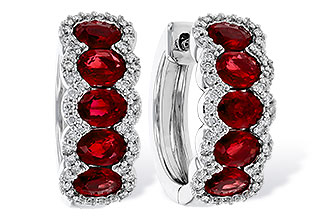 E275-34084: EARRINGS 2.20 TW RUBY 2.45 TGW
