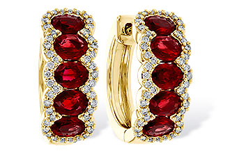 E275-34084: EARRINGS 2.20 TW RUBY 2.45 TGW