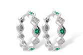 F187-10429: EARRINGS .13 EMERALD .18 TGW