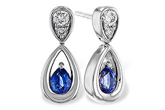 F275-30402: EARRINGS .42 SAPPHIRE .54 TGW (4x3 SAPP)