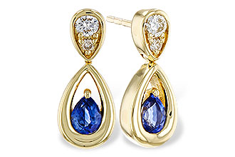 F275-30402: EARRINGS .42 SAPPHIRE .54 TGW (4x3 SAPP)