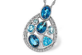 F275-33129: NECKLACE 3.23 TW BLUE TOPAZ 3.38 TGW