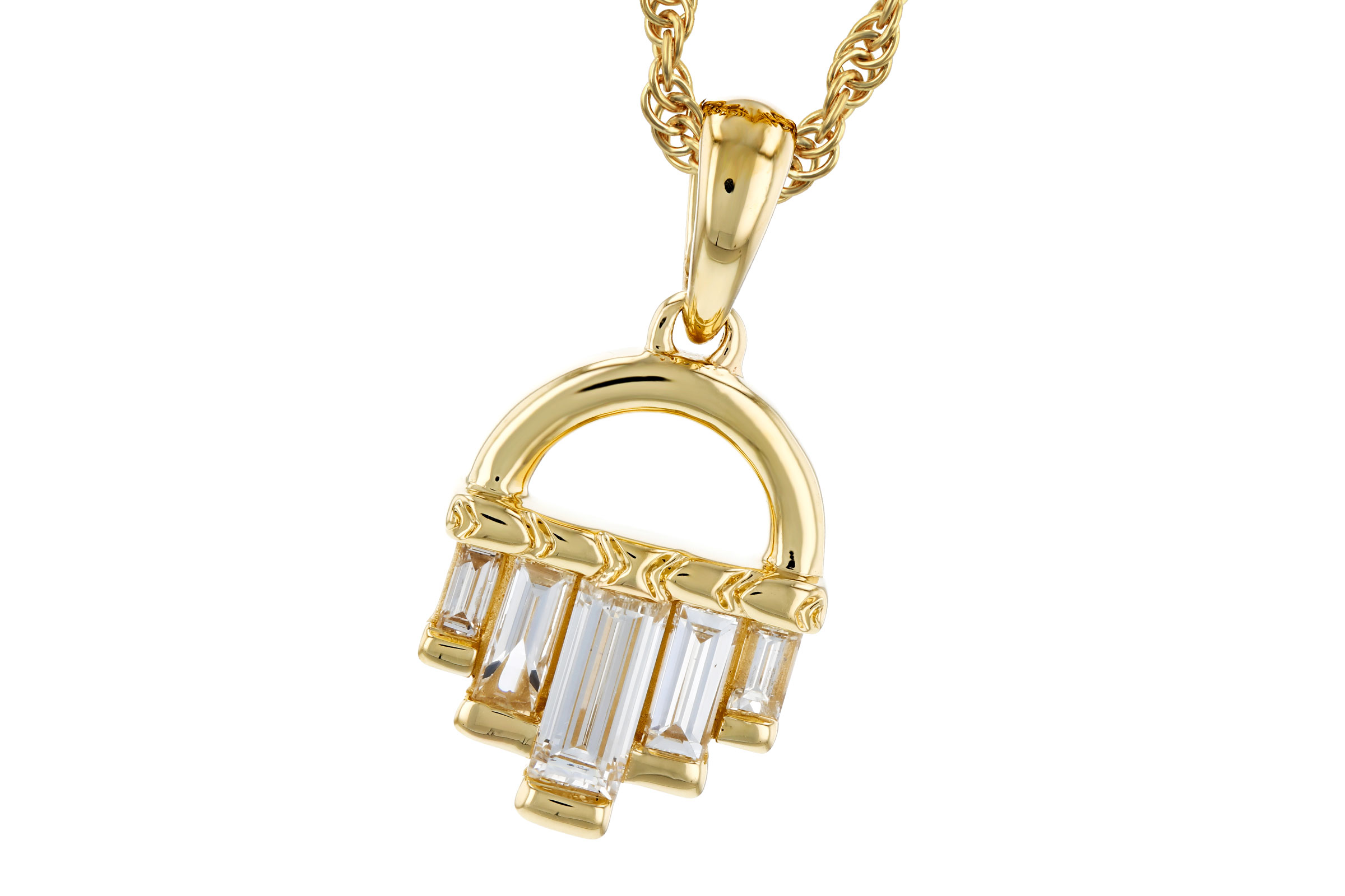 F276-20393: NECKLACE .46 TW BAGUETTE DIAMONDS