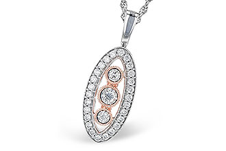 G273-52265: NECKLACE .34 TW (B273-46802 IN WHITE WITH ROSE BEZELS)