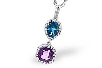 G274-41302: NECKLACE 2.50 SEMI-PREC (AMY,LBT) 2.66 TGW