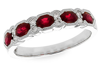 G274-42220: LDS WED RG .88 TW RUBY 1.00 TGW (4x3MM RUBY)