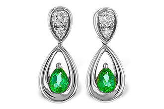 G275-31320: EARRINGS .20 EMERALD .32 TGW (4x3 EMER)