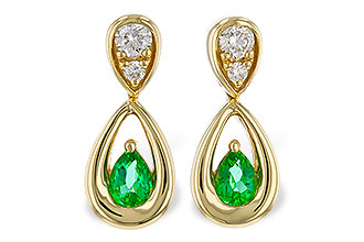 G275-31320: EARRINGS .20 EMERALD .32 TGW (4x3 EMER)