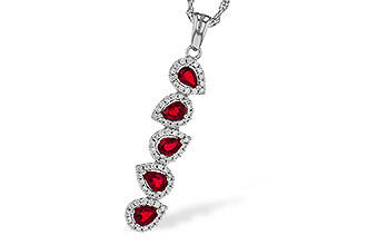 G275-35902: NECKLACE .90 TW RUBY 1.14 TGW