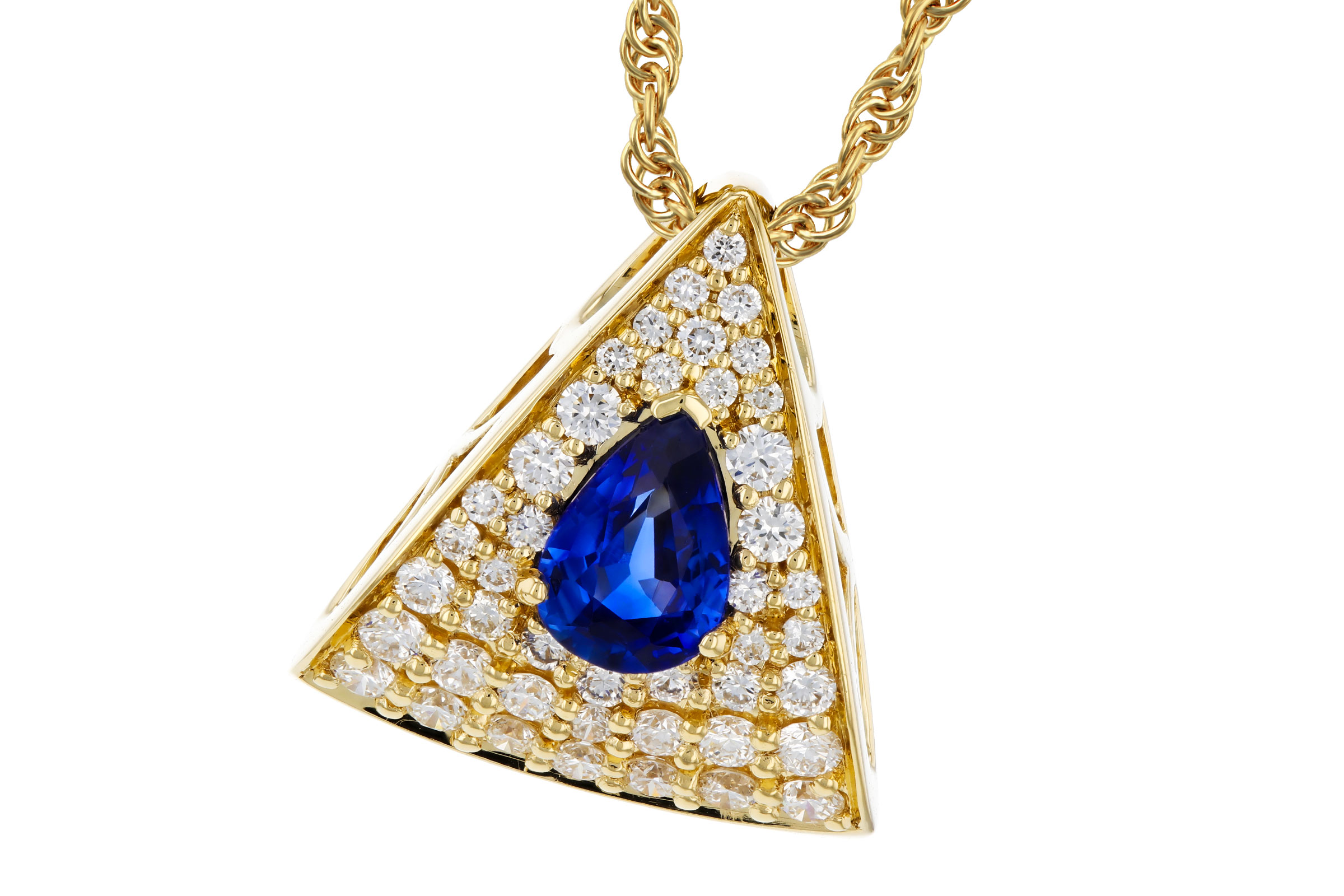 G276-20438: NECKLACE .51 SAPPHIRE .85 TGW (6x4MM SA)