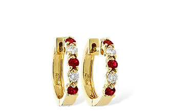 H001-66747: EARRINGS .33 RUBY .52 TGW