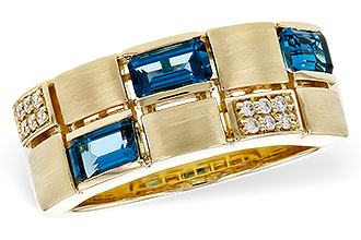 H275-34065: LDS RG .94 LONDON BLUE TOPAZ 1.00 TGW