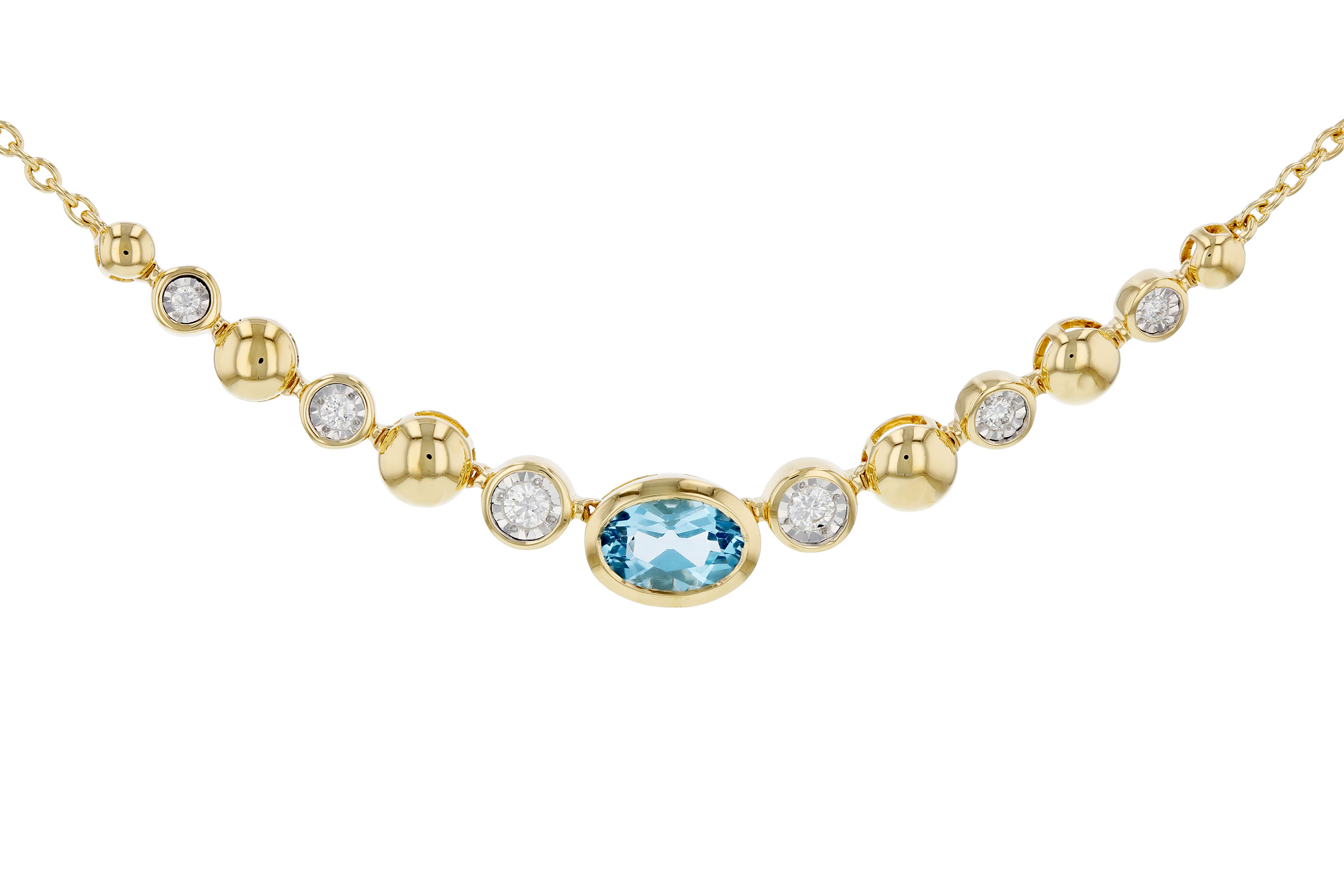 H276-19511: NECKLACE .83 SWISS BLUE TOPAZ .95 TGW (17")