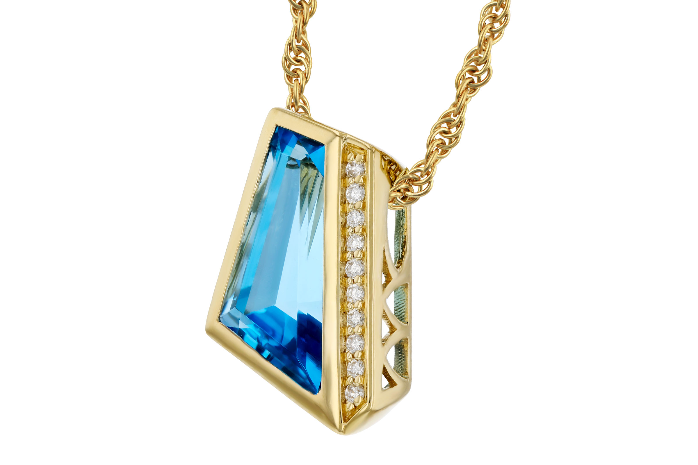 H276-20411: NECKLACE 2.42 SWISS BLUE TOPAZ 2.46 TGW