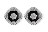 K186-19483: DIA & ONYX EARRINGS .50 TW