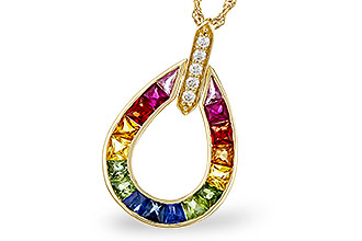 K275-30392: NECKLACE 1.10 MULTI-COLOR SAPPH 1.15 TGW